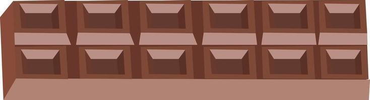 Chocolate bar, illustration, vector on white background.