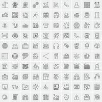 100 iconos de negocios para web y material impreso vector