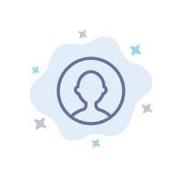 icono azul del perfil de usuario de avatar en el fondo de la nube abstracta vector