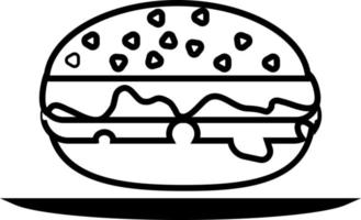 deliciosa hamburguesa con queso, ilustración, vector, sobre un fondo blanco. vector