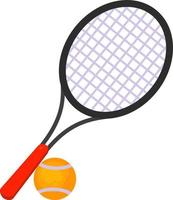 Tennis racket with ball, illustration, vector on white background