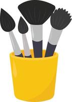 Make up brushes, illustration, vector on white background.