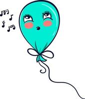 Singing balloon, illustration, vector on white background