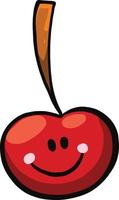 Happy cherry, illustration, vector on a white background.