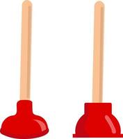 Toilet plunger, illustration, vector on white background