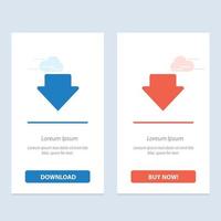 Arrow Down Download  Blue and Red Download and Buy Now web Widget Card Template vector