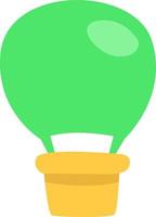 Green hot air balloon, illustration, vector on a white background.