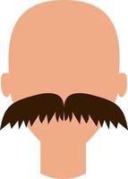 Man with bad mustaches, illustration, vector, on a white background. vector
