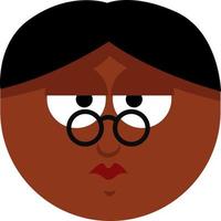 Older lady with glasses, illustration, on a white background. vector