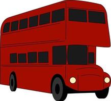 autobús rojo, ilustración, vector sobre fondo blanco.