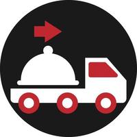 Hot meal delivery, illustration, vector on a white background.