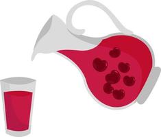 Cherry juice, illustration, vector on white background.