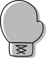 Grey boxing glove, illustration, vector on white background.