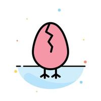 Chicken Easter Baby Happy Abstract Flat Color Icon Template vector