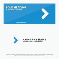 Arrow Right Forward Direction SOlid Icon Website Banner and Business Logo Template vector