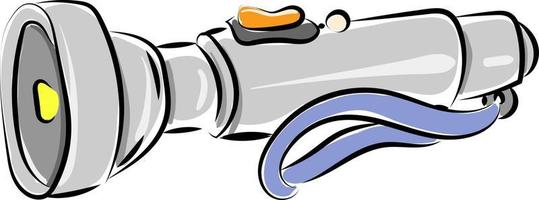 Old flashlight, illustration, vector on white background.