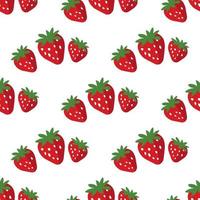 Strawberry wallpaper, illustration, vector on white background.