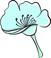 White flower, illustration, vector on white background