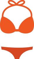 Red swimsuit, icon illustration, vector on white background