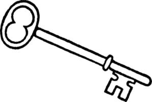 Old Fashioned Key, vintage illustration. vector