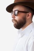 Handsome man. Side view of handsome young man in casual looking away photo