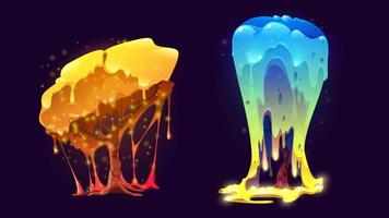 Fantasy magic trees with dripping shiny slime vector