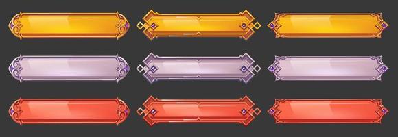 Medieval game menu frames, ui elements, buttons vector