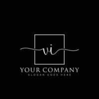 VI Initial handwriting minimalist logo vector