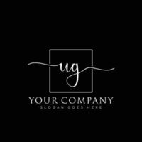 UG Initial handwriting minimalist logo vector