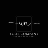 WN Initial handwriting minimalist logo vector