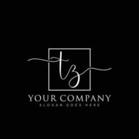 TZ Initial handwriting minimalist logo vector