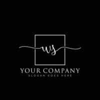 WS Initial handwriting minimalist logo vector