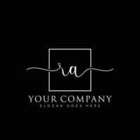 RA Initial handwriting minimalist logo vector