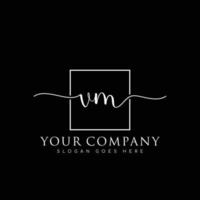 VM Initial handwriting minimalist logo vector