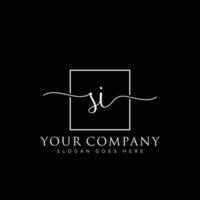 SI Initial handwriting minimalist logo vector