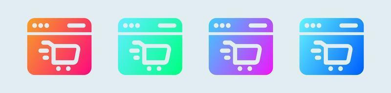 Online shop solid icon in gradient colors. Commerce signs vector illustration.