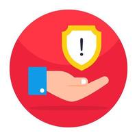 Flat design icon of security error vector