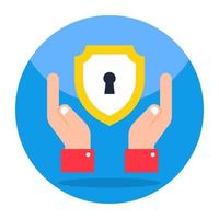 An editable design icon of security shield vector