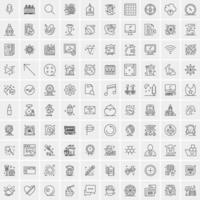 100 iconos de negocios para web y material impreso vector