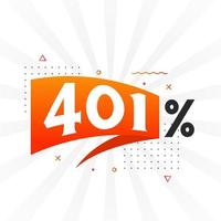 Promoción de banner de marketing de descuento 401. 401 por ciento de diseño promocional de ventas. vector