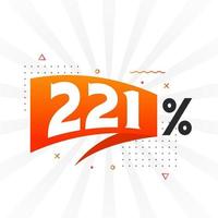 221 discount marketing banner promotion. 221 percent sales promotional design. vector