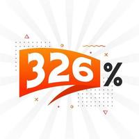 326 discount marketing banner promotion. 326 percent sales promotional design. vector