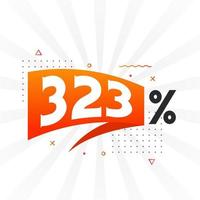 323 discount marketing banner promotion. 323 percent sales promotional design. vector