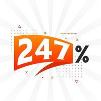 247 discount marketing banner promotion. 247 percent sales promotional design. vector