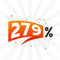 279 discount marketing banner promotion. 279 percent sales promotional design. vector