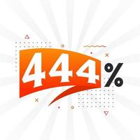 444 discount marketing banner promotion. 444 percent sales promotional design. vector