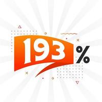 193 discount marketing banner promotion. 193 percent sales promotional design. vector