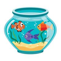 Cartoon Fishes In An Aquarium vector