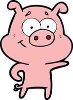 Cartoon cute piggy vector