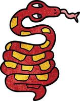 serpiente roja de dibujos animados vector